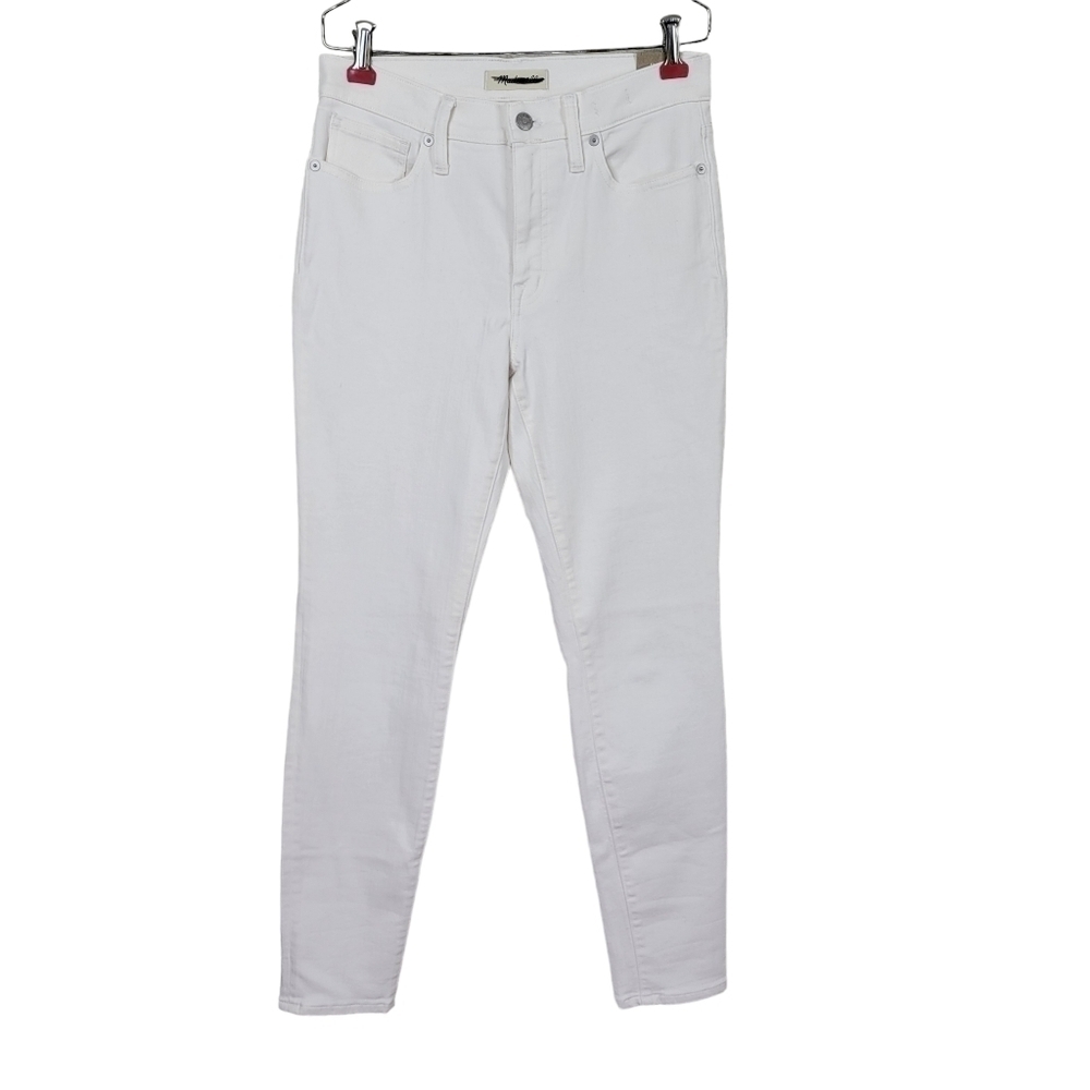 Madewell Jeans Women Size 28 28X28 9" Mid Rise Skinny Denim Stretch White New